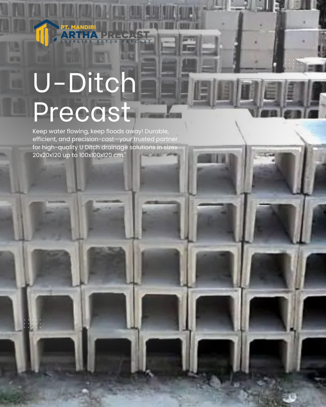 precast beton u ditch